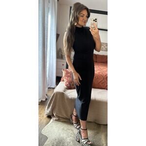 A New Day Target Size Medium Black Mock Neck Ruched Midi Dress